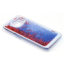 Samsung Galaxy S6 Edge Glitter Shake Shake Star Dust Case (Blue Red)
